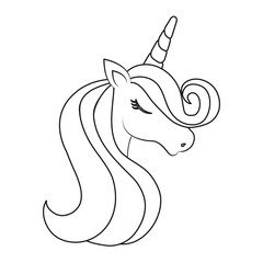 magical unicorn icon over white background vector illustration © djvstock