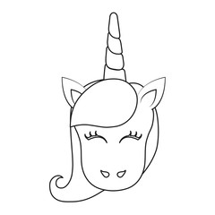 magical unicorn icon over white background vector illustration
