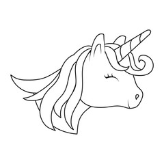 magical unicorn icon over white background vector illustration