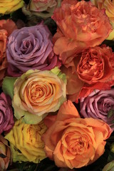 Mixed wedding roses