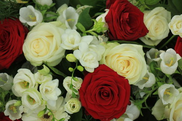 White and red wedding bouquet