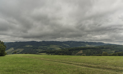 Fototapeta na wymiar View near Zitkova village in Bile Karpaty mountains
