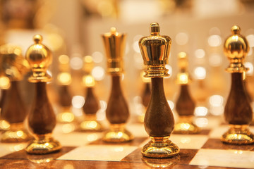 golden chess figures