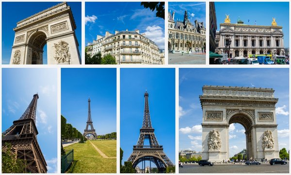 Collage of paris photos collection