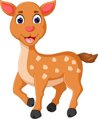 funny mousedeer cartoon look up with smile