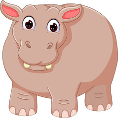 funny hippo cartoon with smile