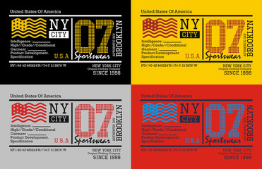 New York Brooklyn T shirt graphic typography design