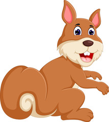 funny squirrel cartoon hand front with smile