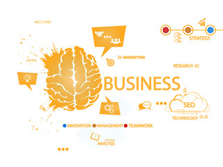 Business brain creative concept vector illustration