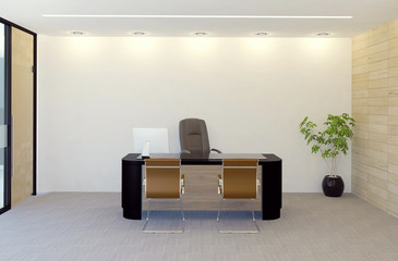 Modern manager office room interior, 3D rendering