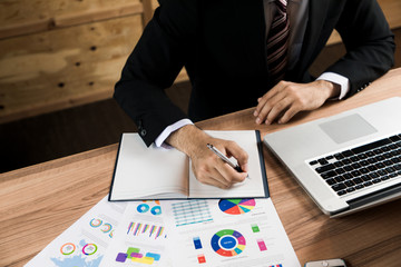 desk working businessman.