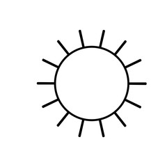 sun icon in monochrome silhouette