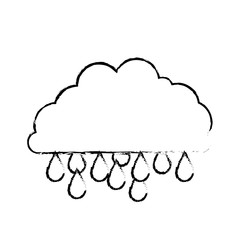 cloud with raindrops in monochrome blurred silhouette