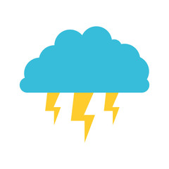 cloud and lightnings colorful silhouette