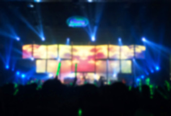 Concert blurry de-focused on background.
