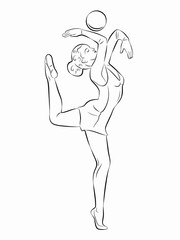 illustration of a modern gymnast, vector draw