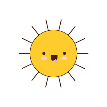 Sun Icon Colorful Kawaii Silhouette