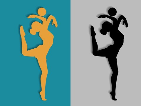 silhouette of a modern gymnast, vector draw