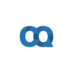Fototapeta na wymiar Initial letter logo CQ, overlapping fold logo, blue color