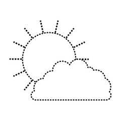 sun and cloud monochrome sticker silhouette