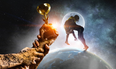 Fighting for victory. Mixed media