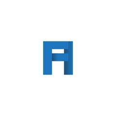 Initial letter logo FI, overlapping fold logo, blue color