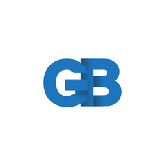Initial letter logo GB, overlapping fold logo, blue color