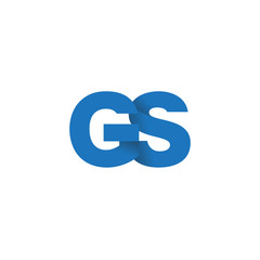 Initial letter logo GS, overlapping fold logo, blue color