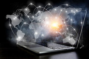 Social connection and networking. Mixed media