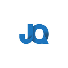 Initial letter logo JQ, overlapping fold logo, blue color

