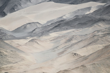 Endless sand dunes of the deser