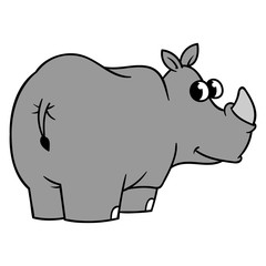 Cartoon Rhinoceros Illustration