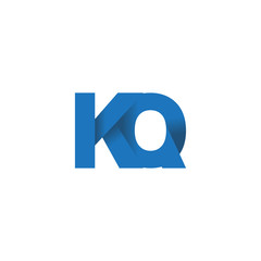 Initial letter logo KQ, overlapping fold logo, blue color

