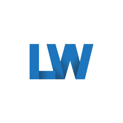 Obraz premium Initial letter logo LW, overlapping fold logo, blue color