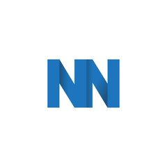 Initial letter logo NN, overlapping fold logo, blue color