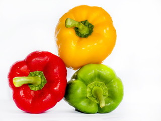 fresh peppers on white background