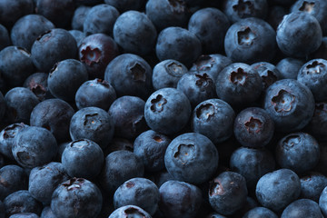 Arrangement ripe blueberries for background