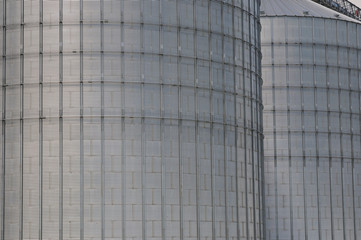 Modern silos for storing grain harvest.