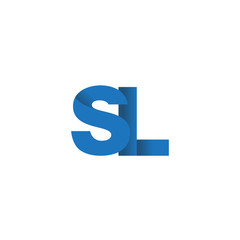 Initial letter logo SL, overlapping fold logo, blue color

