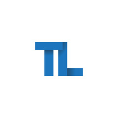 Initial letter logo TL, overlapping fold logo, blue color

