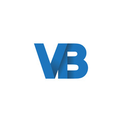 Initial letter logo VB, overlapping fold logo, blue color