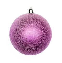 Purple christmas ball isolated.