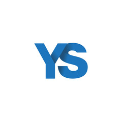 Initial letter logo YS, overlapping fold logo, blue color