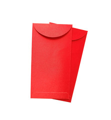 Envelope Red gift bag for the money in the Chinese New Year isolated on white background.