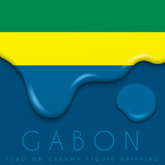 National Flag on Creamy Liquid Dripping : Vector illustration