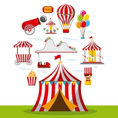 carnival fun fair festival circus park vector illustration