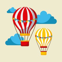 airballoons flying carnival fun fair delebration vector illustration
