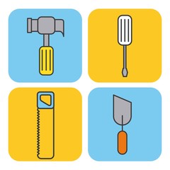 collection under construction tools repair equipment icons vector illustration