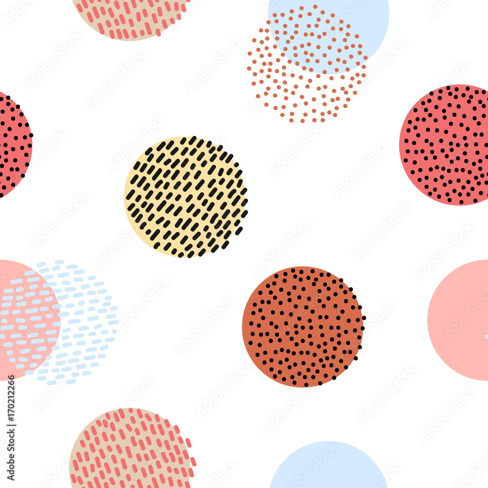 Poster seamless stylized colorful graphic pattern. scandinavian fun ornament. cute colorful design with dot