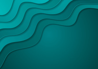 Turquoise corporate minimal material waves abstract background